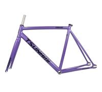 QUYCOIU 49cm 52cm 55cm 58cm Telai Per Biciclette A Scatto Fisso 700C Telaio In Lega Di Alluminio Forcella Sgancio Rapido 100/120Mm Freno C Telaio Per Bicicletta Da Pista(Purple-C,55cm)