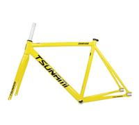 QUYCOIU 49cm 52cm 55cm 58cm Telai Per Biciclette A Scatto Fisso 700C Telaio In Lega Di Alluminio Forcella Sgancio Rapido 100/120Mm Freno C Telaio Per Bicicletta Da Pista(Yellow,55cm)
