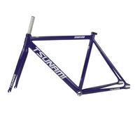 QUYCOIU 49cm 52cm 55cm 58cm Telai Per Biciclette A Scatto Fisso 700C Telaio In Lega Di Alluminio Forcella Sgancio Rapido 100/120Mm Freno C Telaio Per Bicicletta Da Pista(Purple-A,52cm)