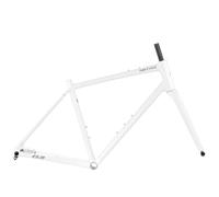 QUYCOIU 700C Telaio per Bici Strada Gravel 45/48/51/54Cm Telaio Freni A Disco+Forcella in Fibra di Carbonio Lega di Alluminio Perno Passante F12*100Mm R12*142Mm BSA BB68Mm(White,51CM)