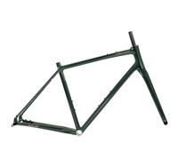 QUYCOIU 700C Telaio per Bici Strada Gravel 45/48/51/54Cm Telaio Freni A Disco+Forcella in Fibra di Carbonio Lega di Alluminio Perno Passante F12*100Mm R12*142Mm BSA BB68Mm(Green,48CM)