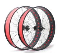 QUYCOIU Ruote per Bici da Neve 20/24/26 X4.0'' Cerchi in Lega di Alluminio QR 135mm/195mm Freno A Disco Mozzo Cuscinetti 36x14G Raggi per 7/8/9/10 velocità Set di Ruote Fat Bike(26in-Front+Rear)