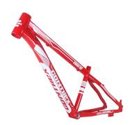 QUYCOIU Telaio per Bicicletta 24er Telaio per Mountain Bike 13'' Lega di Alluminio Freno A Disco Sgancio Rapido 135MM Passaggio Cavi Interno 1600 G Supporta 21-33 velocità(Red White,B)
