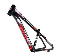 QUYCOIU Telaio per Bicicletta 24er Telaio per Mountain Bike 13'' Lega di Alluminio Freno A Disco Sgancio Rapido 135MM Passaggio Cavi Interno 1600 G Supporta 21-33 velocità(Black Red,B)