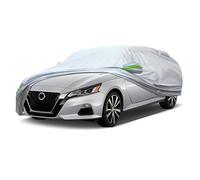 QUYDDC Copertura per auto universale a 360° a sei strati, adatta per berline fino a 477,5 cm a 502,9 cm, impermeabile, a prova di neve, UV, antigraffio, a prova di escrementi di uccelli, con 6 strisce
