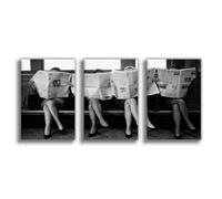 QUYHGAG Poster su tela con scritta in lingua inglese "Reading the Newspaper", decorazione per camera da letto, ufficio, stanza, regalo, 60 x 90 cm