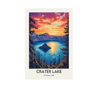 QUYHGAG Stampa su tela, motivo: lago cratere, poster artistico per camera da letto, ufficio, camera da letto, regalo, 30 x 45 cm