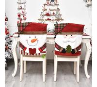 QuyiFa Coprisedie natalizie set da 6, coprisedie natalizi, coprisedili natalizi, forros para sillas de comedor natalizie per cucina sala da pranzo festa decorazione (2PCS)