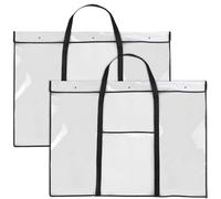 QUYLIXX 2 borse grandi per portfolio artistico, 121,9 x 91,4 cm, in PVC, organizer per bacheca con tasca, per aule, ufficio (nero)