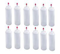 Quystetes 12 Bottiglie di Condimento In Plastica da 16 Once con Tappo A Punta per Ketchup, BBQ, Salse, Arti e Mestieri.