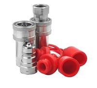Quystetes 3/8 Pollici NPT Filettatura ISO7241-1A Giunti idraulici Trattore Accoppiatore idraulico Rapido Collegamento Set Accoppiatore con Tappo antipolvere