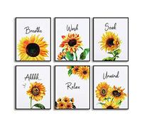 Quystetes 6 pezzi girasole decorazione bagno relax ammollo rilassarsi rilassarsi pittura murale arte donne college soggiorno bagno vivaio