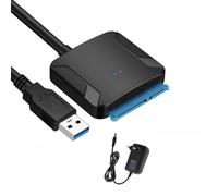 Quystetes Adattatore A USB 3.0 per Convertitore di Dischi Rigidi III SSD HDD da 3,5/2,5 Pollici, Supporto UASP Spina UE