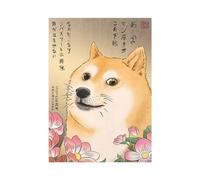 Quystetes L-Funny Doge Meme pittura su tela da parete poster stampa per la decorazione della casa facile da installare facile da usare
