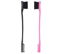 Quystetes per capelli a doppia faccia con controllo dei bordi, confezione combinata da 2 pezzi, rosa e nero