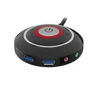 Quystetes Pulsante di Accensione del Computer Desktop con Doppie Porte USB e Pulsante di Avvio Esterno 'Audio del PC con da 165 cm