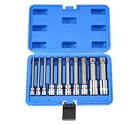 Quystetes Set di 10 chiavi a bussola con punta scanalata da 10,2 cm, tipo M, universale, set di chiavi a bussola a tripla scanalatura quadrata