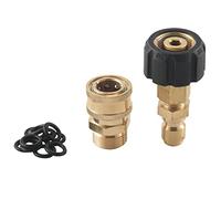 Quystetes Set di adattatori per idropulitrice, connettore rapido, M22 da 14 mm girevole a M22, girevole M22-14 + spina da 3/8", scollegamento rapido da 3/8" + kit di connessione rapida maschio M22