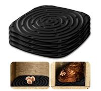 QuZCarious 6 cuscinetti per nidificazione per polli, lavabili, per pollai, fodere riutilizzabili per deporre uova, accessori per pollai, colore nero, 30,5 x 30,5 cm