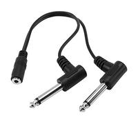 Quzenn 3.5mm Mini TRS stereo da 1/8 di pollice Jack femmina a doppio 1/4 6,35mm Spina mono Adattatore audio ad angolo retto sdoppiatore