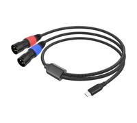 Quzenn Audio AUX da Tipo C A Doppio XLR Audio da USB C A Doppio XLR Stereo da Tipo C A XLR con Uscita da 200 cm