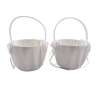 Quzenn Cestini da Ragazza di Fiori da 2 Pezzi per Matrimonio Cesto da Ragazza con Design Un Carino, Cesto da Ragazza di Fiori di Rosa con Romantico