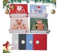 Quzente Biglietti di Natale per bambini, Babbo Natale, pupazzo di neve, biglietti di auguri 3D, per bambini, adulti, amici, colleghi, insegnanti, calza della Befana, messaggio di