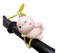 Quzente Piccolo campanello in gomma gialla a forma di pollo, con elica e luce a LED, adorabile maniglia per moto, accessorio per scooter, auto, moto e bici (colore della pelle)