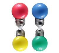 QVAQHBDBVM 1fortunate Pack of 4, Led Bulb Light E27/B22 AC220v 0.5W G45 White Red Blue Green Yellow Decorative Night Lights Bulbs(Blanc)