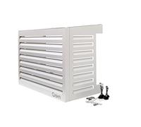 Qventi Copertura per aria condizionata - Bianco - Alluminio - Griglia di protezione - Rivestimento - Facile montaggio - Dimensione S - Dimensioni esterne (L x P x A): 100 x 50 x 75 cm