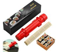 Qvhgnxcm Sushi Roller, Sushi Bazooka, Sushi Maker, Sushi Roller Bazooka con tappetino di bambù per principianti (blu)