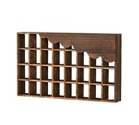 QVK Espositore in vetro di liquore in legno, controsoffitto da bar, ripiano multi-compartimento, finitura carbonizzata, nessun assemblaggio richiesto, adatto per la decorazione-Charcoal Burnish