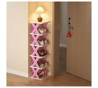 QVK La scarpiera indipendente non deve essere installata, può essere smontata e combinata liberamente, con una distanza di 16 cm, adatta per l'ingresso del corridoio di casa (L, rosa)