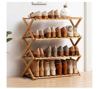 QVK Scarpiera indipendente in legno a 4 strati, non c'è bisogno di installare scarpe pieghevoli, scarpiera in legno, adatta per ingresso in corridoio di casa (legno)