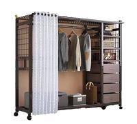QVK Walk In Armadietti Armadio Organizzatore con cassetti, 4 cassetti, fino a 99,8 kg di capacità, 157,8 cm, nero bianco (nero)