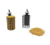 Qvorlth 5 mangiatoie rotonde quadrate per pescare gabbie da 10 g-50 g | Gabbie di alimentazione in acciaio inossidabile resistente, pesi da 10 g a 50 g, forme rotonde e quadrate per una pesca