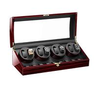 QWAXTRIW Guarda la scatola automatica di sorveglianza automatica Vento Box per 8 Orologi + 9 Stoccaggio in Legno Vernice per Pianoforte per Uomo Donne Orologi di Grande Capacità (a)