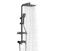 QWAXTRIW Sistema di termostato per Doccia a Colonna Regolabile, Set a Parete, con Doccia Quadrata, Funzione antiscottatura, per Un'Esperienza di Bagno sicura e Confortevole