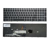 QWCOZSY Tastiera retroilluminata US per HP per ProBook 650 G4 G5 con Stick di puntamento Cornice Argentata Facili da sostituire