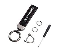 QWCPHGWZ Portachiavi Auto per Citroen AMI 2020-2025,Portachiavi Anti-smarrimento con Anello a D Logo Stemma Key Chain,Black Red