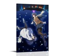 QWCWZPPZ Mai Sakurajima, Poster su tela con motivo anime popolare, decorazione artistica da parete, per camera da letto, 60 x 90 cm, con cornice