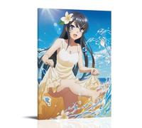 QWCWZPPZ Mai Sakurajima, Poster su tela della serie anime popolare, decorazione artistica da parete, decorazione per camera da letto, 30 x 45 cm, con cornice