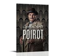 QWCWZPPZ Poirot - Poster su tela con film e serie TV classici, decorazione artistica da parete, per camera da letto, 60 x 90 cm, con cornice