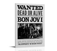 QWCWZPPZ Poster su tela con copertina di album musicali Bon Jovi, decorazione artistica da parete per camera da letto, 30 x 45 cm, stile cornice