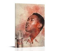 QWCWZPPZ Poster su tela con copertina di album musicali di Sam Cooke, decorazione artistica da parete per camera da letto, 50 x 75 cm, con cornice
