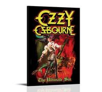 QWCWZPPZ Poster su tela di Ozzy Osbourne con copertina di album musicali, decorazione artistica da parete per camera da letto, 30 x 45 cm, stile cornice
