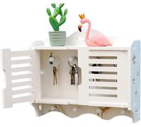 QWdfgS Armadietto portachiavi, Cassetta portachiavi da parete in stile moderno e semplice, con persiane/finestre a doppia benedizione, gestione delle chiavi opzionale(White a,4 keys)