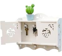 QWdfgS Armadietto portachiavi, Cassetta portachiavi da parete in stile moderno e semplice, con persiane/finestre a doppia benedizione, gestione delle chiavi opzionale(White B,4 keys)