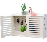 QWdfgS Armadietto portachiavi, Cassetta portachiavi da parete in stile moderno e semplice, con persiane/finestre a doppia benedizione, gestione delle chiavi opzionale(White a,6 keys)