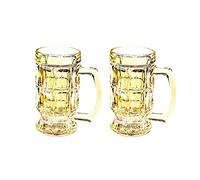 QWdfgS bicchiere da birra, Bicchiere da pinta personalizzato, tazza birra, bicchieri grandi e pesanti con manico, boccali in vetro 14 once, set di classici, ottimo